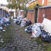 The Bedford Street rubbish pile