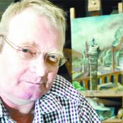 PAINTING THERAPY:Robin Sharples in his studio
