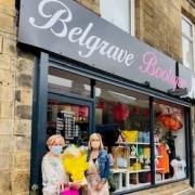 Reopening: Janet Cowley and Councillor Lillian Salton outside the Belgrave Bootique's new premises