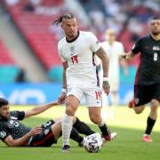 Kalvin Phillips in action for England against Croatia.