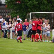 Mill Hill celebrate their second goal