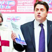 SHUNNED: Nick Griffin at the BNP manifesto launch in Stoke