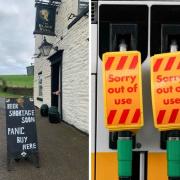 Blackburn's The Black Bull made a sign about fuel shortages (Photo: Facebook/@blackbull3bs, Jacob King/PA)