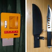 Zombie knife seized and defib stolen during busy weekend for police