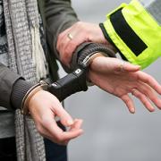 Arrested in cuffs