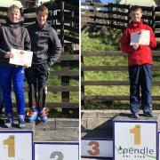 PODIUM: Upper school winners Jeremy Nuttall, Zayn Horlock and Oliver Harwood alongside lower school winners Owen Begley