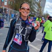 Blackburn's Camilla Ainsworth after completing the Manchester Marathon. (Photo: Instagram/@camillaainsworth)