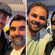 Blackburn comedian with Rovers' Ben Brereton Diaz and Bradley Dack
