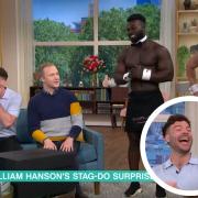 Jordan North and William Hanson were surprised with naked butlers on This Morning. (Photo: ITV)