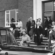 DARWEN: The Queen following her tour of the Crown Paints head office in 1968