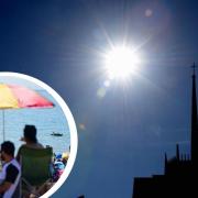 Sunshine over Blackburn Cathedral (Inset: Summer weather, Victoria Jones/PA)