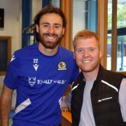 Blackburn Rovers player Ben Brereton Diaz with Elliott Simpson