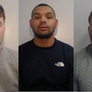 Bradley Anderson, Lucas Hunter and Daniel Scollins, who have been jailed