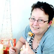TUCKING IN: Pauline Smithstone enjoys a meal