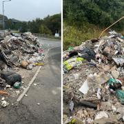 The 30 tons of rubbish dumped outside Rossendale Council's offices