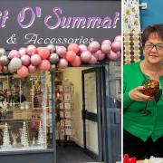 A Bit O'Summat on 9 Whalley Road, Accrington and owner Julie Hyatt (left)