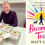 Matt Cain signing his new book Becoming Ted