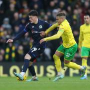 Jack Vale holds off Max Aarons in Rovers' win at Norwich City