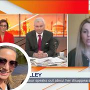 Charlotte Drake (right) on GB News with  Saira Khan and Eamonn Holmes. Inset is Nicola Bulley