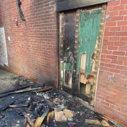 Damage after the arson attack on the Women's Centre in Accrington