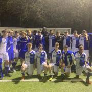 Usain Bolt with the Blackburn Rovers under-15s