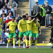 Norwich City's Liam Gibbs celebrates scoring his side's first goal