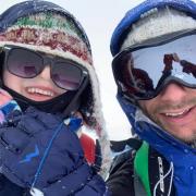 Oscar with dad Matt climbing Cairn Gorm
