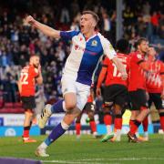 Hayden Carter scores Rovers' equalising goal against Luton Town