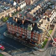 Mount Hotel pub in Fleetwood, after a fire broke out in a flat above