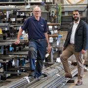 Richard Guest managing director (left) and Cllr Quesir Mahmood at the Dobson + Beaumont factory
