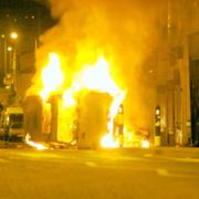FLASHBACK A torched car during the 2001 disturbances