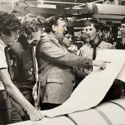 Scouts from Venezuela and Australia touring the Crown Paints factories in 1982