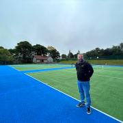 Cllr Steven Smithson at Oak Hill Park tennis courts in Accrington