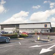 A CGI of the proposed new Aldi store in Accrington