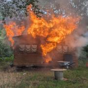 Cabin fire at Great and Small Forest Education in Clayton-Le-Moors