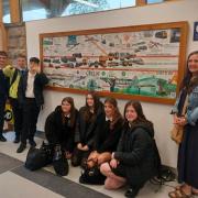 Artist Karen Allerton, in partnership with students at The Hollins secondary school in the town, created art called ‘Steam to Green’
