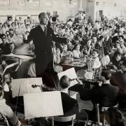 Liverpool Philharmonic at Mullard's canteen, Blackburn, 1955