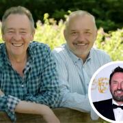 Gone Fishing stars, Bob Mortimer and Paul Whitehouse. Inset photo is comedian Lee Mack