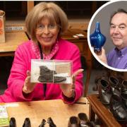 Eric Knowles (inset) is preparing to put his late mother's pottery and clog collection under the hammer