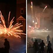 People could be seen running in all directions as fireworks mayhem gripped Cedar Street in Bastwell