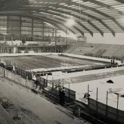 Blackburn Ice Arena nears completion, December 1990