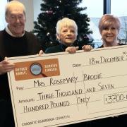 Rosemary Brodie (middle) after winning Barry Kilby Prostate Cancer Appeal lottery