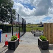 The children's football area and seating at Darwen's Craven Heifer pub