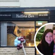 Joseph and Sarah Ashworth (inset) have opened Hatters Bar in Burnley