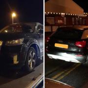 The driver of this Audi Q2 was arrested for drink and drug driving following a crash on the M61