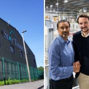Khalid Saifullah MBE with Andreas Krengel, CEO Business Unit Professional of the WEPA Group at the site in Blackburn