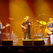 The Eagles perform on stage, during an intimate gig to promote their first album since their split on 1980, at the Indigo Music Club, O2 Arena, in London.