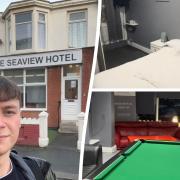 George Redfern, 21, spent a night in Blackpool's MyRoomz Seaview Hotel