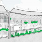 A cross-section of the proposed interior of Blackburn's restored Cotton Exchange