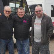 Henry Arnold (centre ) with Brian and Rob at the Dial A Ride base